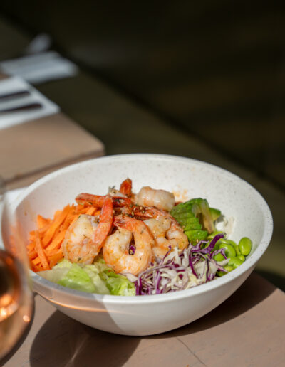SOBA NOODLE SALAD 26 cucumber, cabbage, carrot, avocado, kimchi, edamame, coriander, ponzu dressing, furikake (v) add chicken or prawn +8 add egg +4
